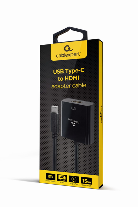 GEMBIRD A-CM-HDMIF-04 Adaptador Gráfico USB Tipo C Macho a DisplayPort Hembra Negro Soporte 4K UHD a 60 Hz