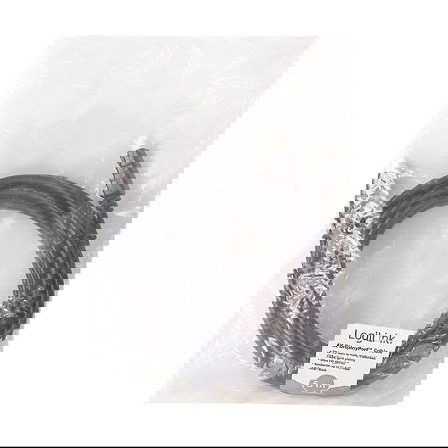 LogiLink Cable DisplayPort a DisplayPort 5 m CD0103, Macho a Macho, 4K 60Hz 3840x2160, Negro, 21.6 Gbit/s, Versión 1.2