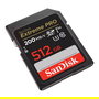 Sandisk Tarjeta SDXC Extreme PRO de 512 GB, 200 MB/s de Lectura, 140 MB/s de Escritura, Clase 10, U3, V30