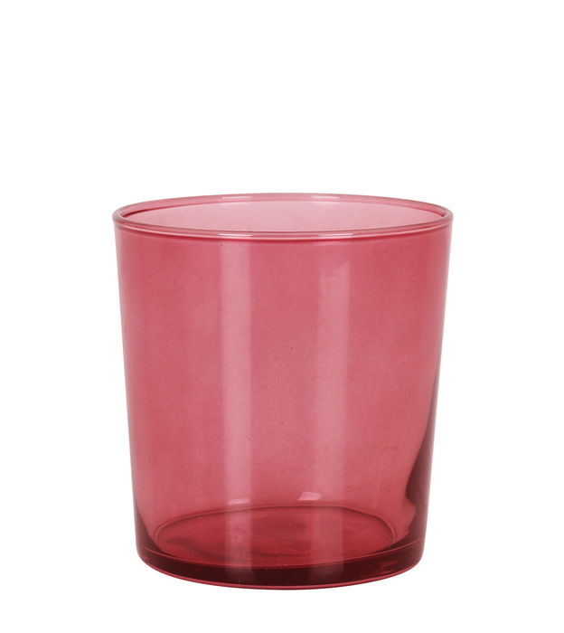 LAV Set de 4 Vasos Pinta, 340 ml, Color Rojo, 8.5 cm de Diámetro x 9 cm de Altura, Vidrio (6 Cajas)