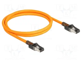 DeLOCK Cable de red RJ45 Cat.6A S/FTP con función de búsqueda de puertos USB Type-C™ 1 m Naranja