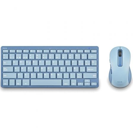 NGS FANTASYKITBLUE Teclado y Ratón Inalámbricos Kit Blue Recargable Multimodo Silencioso Compatible Universal