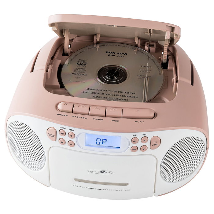 Reflexion RCR2260 Radio Portátil FM PLL 20 W LCD Azul Rosa y Blanco