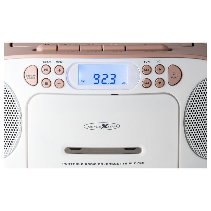 Reflexion RCR2260 Radio Portátil FM PLL 20 W LCD Azul Rosa y Blanco