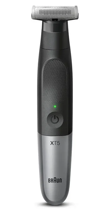 Braun Series XT 5200 - Cortapelos Recargable Para Cara y Cuerpo, Negro y Plata, Incluye Peines y Funda de Viaje (Batería NiMH)