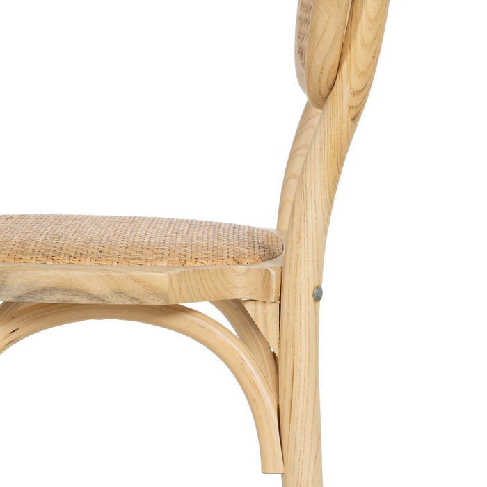 Ixia Silla de Salón en Madera de Olmo y Ratán Natural