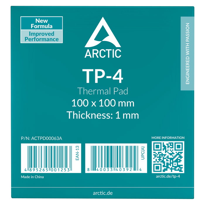 ARCTIC ATP-4 Parche térmico 100x100x1 mm (-40-200 °C) grey