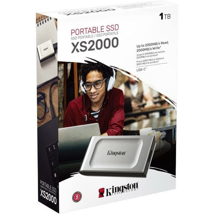 Kingston XS2000 SSD Portátil 1 TB Negro, Plata