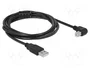 DeLOCK Cable USB 2.0 Tipo-A a Tipo-B angulado 2 m Negro