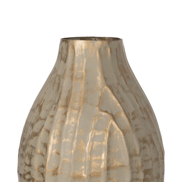 Jarrón Oro-Beige Metal 16 X 16 X 30 cm