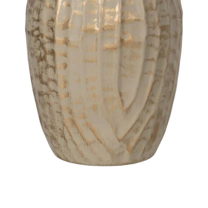 Jarrón Oro-Beige Metal 16 X 16 X 30 cm