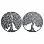 DKD Home Decor Decoración de Pared de Metal Árbol Negro 40x40 cm (Pack de 2)