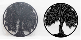DKD Home Decor Decoración de Pared de Metal Árbol Negro 40x40 cm (Pack de 2)