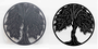 DKD Home Decor Decoración de Pared de Metal Árbol Negro 40x40 cm (Pack de 2)