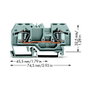 WAGO 282-901 Bornera de paso de 2 conductores, 6 mm, gris