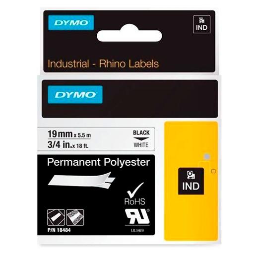 DYMO Rhino Cinta ID1-19 Negro sobre blanco Poliéster DYMO Rhino Cinta ID1-19 Negro sobre blanco Poliéster