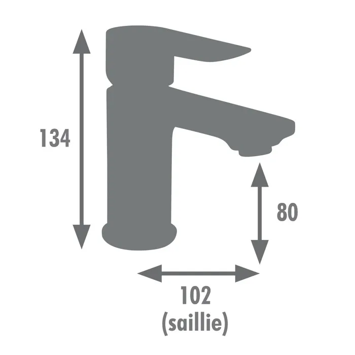 Edouard Rousseau AAAQX09942 Mezclador de Lavabo NAYAK Grafito Mate