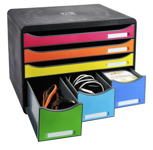 Exacompta Store-Box Maxi 6 Cajones Multicolor Negro/Arlequín Exacompta Store-Box Maxi 6 Cajones Multicolor Negro/Arlequín