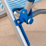 Aktive Silla de playa plegable y reclinable 5 posiciones rayas azul c/cojín y asa hombro