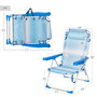 Aktive Silla de playa plegable y reclinable 5 posiciones rayas azul c/cojín y asa hombro