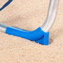 Aktive Silla de playa plegable y reclinable 5 posiciones rayas azul c/cojín y asa hombro