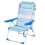 Aktive Silla de playa plegable y reclinable 5 posiciones rayas azul c/cojín y asa hombro