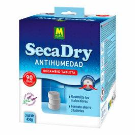 Massó Secadry Recambio antihumedad tableta, 3 x 450 g, Lavanda