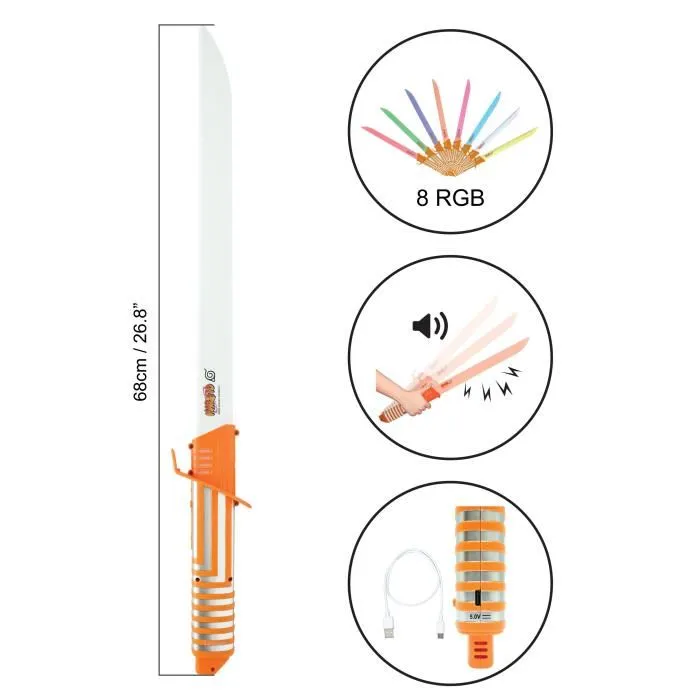 Lexibook Sable de luz LED de Naruto con efectos de sonido LEXRP20NA