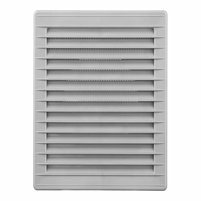 Edm Rejilla de ventilación rectangular empotrable con mosquitera gris