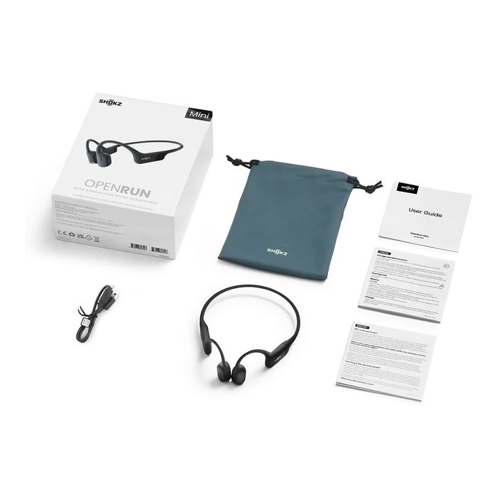 Shokz OpenRun Mini Auriculares Bluetooth Inalámbricos de Conducción Ósea para Deportes en Color Negro