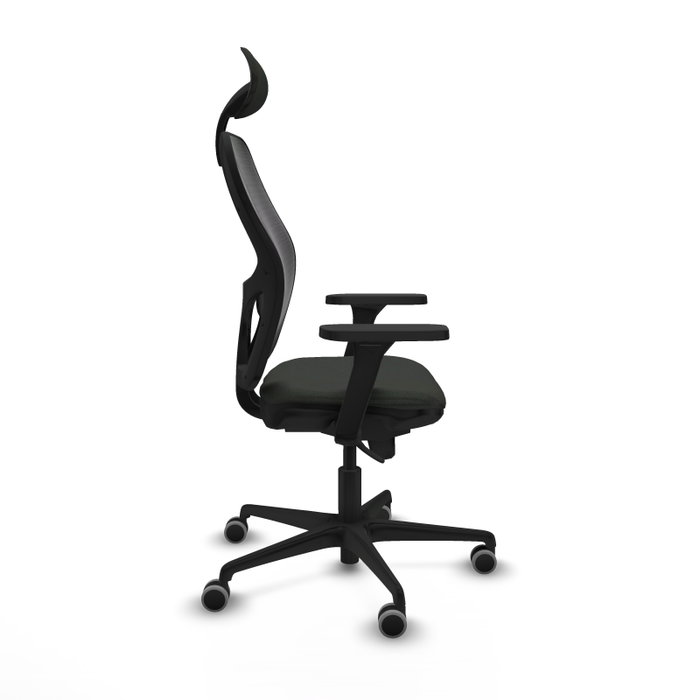 PIQUERAS Y CRESPO Silla de oficina Jorquera con mecanismo Sincro y brazos 3D, Negro