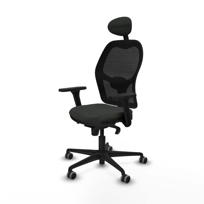 PIQUERAS Y CRESPO Silla de oficina Jorquera con mecanismo Sincro y brazos 3D, Negro