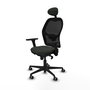 PIQUERAS Y CRESPO Silla de oficina Jorquera con mecanismo Sincro y brazos 3D, Negro