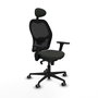 PIQUERAS Y CRESPO Silla de oficina Jorquera con mecanismo Sincro y brazos 3D, Negro