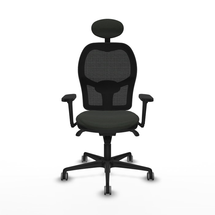 PIQUERAS Y CRESPO Silla de oficina Jorquera con mecanismo Sincro y brazos 3D, Negro