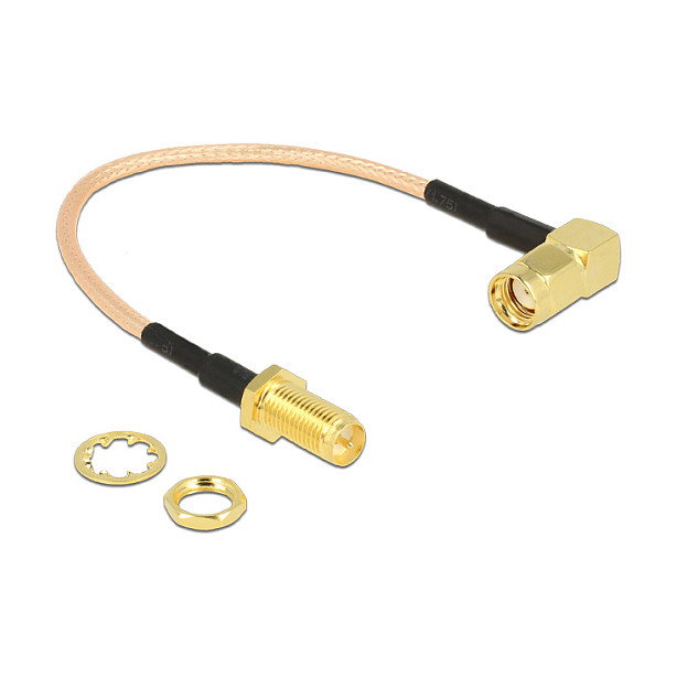 DeLOCK Cable Coaxial 0,16 m con conectores RP-SMA