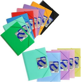 GRAFOPLAS Pack de 14 Carpetas A4 con Fundas Espiral Maxiplas Surtidas