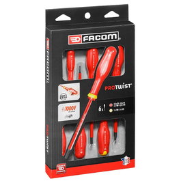 Facom Protwist® Juego de 6 destornilladores aislados 1000V planos y Phillips