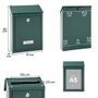 Arregui Buzón Exterior Civic Verde, Acero Galvanizado, Tamaño S (A5), 21.6 x 8 x 30 cm, con Tarjetero y 2 Llaves