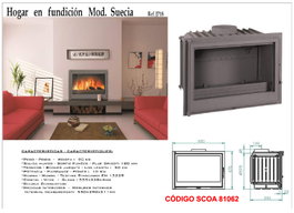 Finstock Hogar de Fundición JP18 Salida Superior 180 sin Turbina