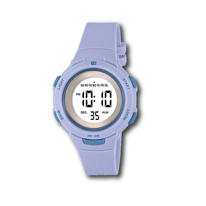 G&B TIME GBody Reloj LCD Cadete Redondo Luz LED Blanco WR30 con Estuche
