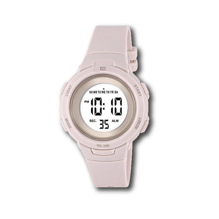 G&B TIME GBody Reloj LCD Cadete Redondo Luz LED Blanco WR30 con Estuche