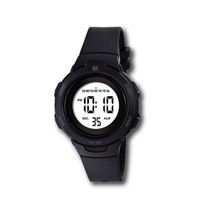 G&B TIME GBody Reloj LCD Cadete Redondo Luz LED Blanco WR30 con Estuche