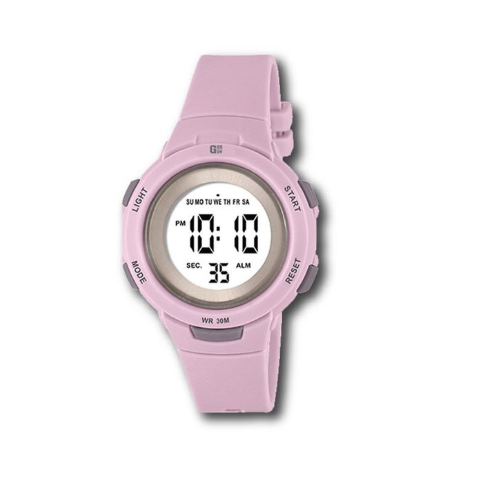 G&B TIME GBody Reloj LCD Cadete Redondo Luz LED Blanco WR30 con Estuche