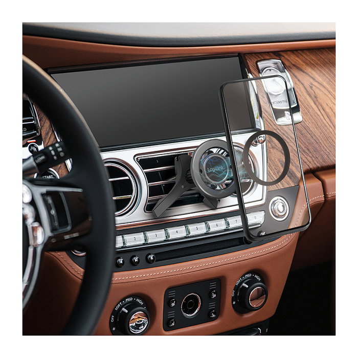 LogiLink Soporte Magnético para Rejilla de Ventilación de Coche, Negro