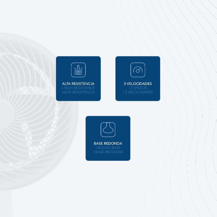 DAEWOO Ventilador Sobremesa de 30 cm (12"), 90 W, Alta Velocidad