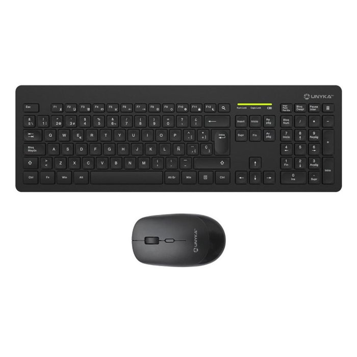 Unykach Teclado + Ratón Mk212 Pro Inalámbrico RF, Óptico 2400 DPI, Español, Uso Oficina, Negro Unykach Teclado + Ratón Mk212 Pro Inalámbrico RF, Óptico 2400 DPI, Español, Uso Oficina, Negro