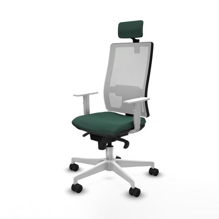 PIQUERAS Y CRESPO Silla de oficina Horna con mecanismo Sincro, Verde botella y Blanco PIQUERAS Y CRESPO Silla de oficina Horna con mecanismo Sincro, Verde botella y Blanco