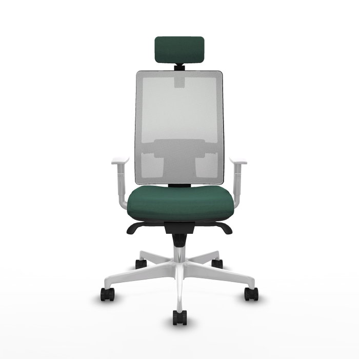 PIQUERAS Y CRESPO Silla de oficina Horna con mecanismo Sincro, Verde botella y Blanco PIQUERAS Y CRESPO Silla de oficina Horna con mecanismo Sincro, Verde botella y Blanco