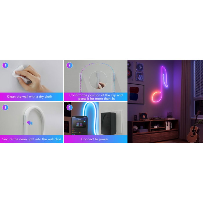 Govee Clips de montaje para Neon Rope Light 2, Blanco, 5 piezas Govee Clips de montaje para Neon Rope Light 2, Blanco, 5 piezas